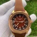 Patek Philippe Aquanaut Rose Gold Date Sweep 40.8mm Brown Dial Brown Composite Rubber Strap 5167R-001