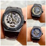 Audemars Piguet Royal Oak Skeleton Tourbillion Black Yellow 41MM Balance In Steel Men’s Watch