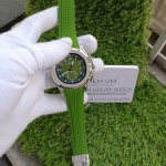 Patek Philippe Aquanaut Green Strap Silver Case Watch Men's Wrist Watch