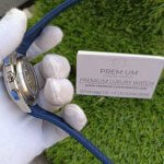 Patek Philippe Aquanaut Blue Strap Silver Case Men’s Wrist Watch