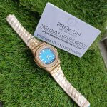 Patek Philippe Nautilus Blue & Rose Dial with Diamond Men's Watch