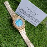 Patek Philippe Nautilus Blue & Rose Dial with Diamond Men's Watch