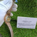 Patek Philippe Rose Gold Mens watch With Olive Green Diamond Dial