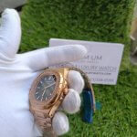 Patek Philippe Rose Gold Mens watch With Olive Green Diamond Dial