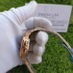 Patek Philippe Rose Gold Mens watch With Olive Green Diamond Dial