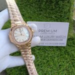 Patek Philippe Nautilus White Dial Diamond Rose Gold Automatic Men’s Watch