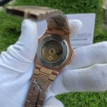 Patek Philippe Nautilus White Dial Diamond Rose Gold Automatic Men’s Watch