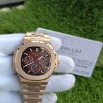 Patek Philippe Brown Dial Nautilus Rose Gold Automatic Men’s Watch