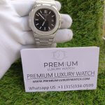 Patek Philippe Watch Black face dial | Nautilus | Steel bracelet