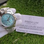 Rolex Day Date Ice Blue Roman Dial 40MM – Smooth Bezel – Platinum – President Bracelet