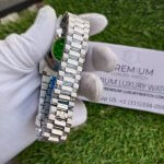 Rolex Day-Date 40 Ice Blue Roman Dial Smooth Bezel President Bracelet