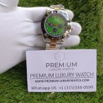 Rolex Daytona Case Two-Tone Oyster Cosmograph Perpetual Green Dial Black Ceramic Bezel Wrist Watch