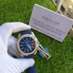 PATEK PHILIPPE AQUANAUT BLUE DIAL & STRAP WHITE GOLD WATCH