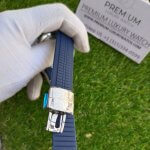 PATEK PHILIPPE AQUANAUT BLUE DIAL & STRAP WHITE GOLD WATCH