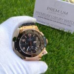 Hublot Big Bang Rose Gold Chronograph with Black Rubber and Black Dial Wrist Men's Watch
