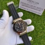 Hublot Chronograph Big Bang Black Rubber & Dial Stainless Steel Men's Watch