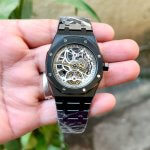 Audemars Piguet Skeleton Royal Oak Tourbillion Black Grey 41 MM Balance In Steel Men’s Watch