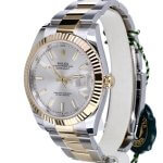 Rolex Datejust 41 Gold 126333 Silver Index Oyster Bracelet Two Tone Watch