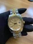 Rolex Datejust 41 Two Tone Champagne Dial 126333 Fluted Motif Index Jubilee Bracelet Watch