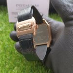 Cartier Santos Rose Gold 100XL Chronograph Large White Dial Leather Belt Men’s Watch