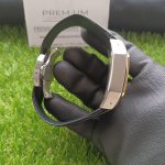 Large White Watch | Cartier Santos 100XL Chronograph | Two Tone Black Leather Belt Watch