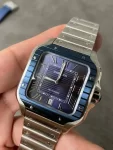 Blue Face Cartier watch 40MM | Steel Bracelet | Men's watch WSSA0048