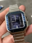 Blue Face Cartier watch 40MM | Steel Bracelet | Men's watch WSSA0048
