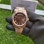 Rolex Day Date 40 Rose gold Watch – Fluted Bezel – Brown Ombre´ Diamond Dial – President Bracelet Men’s Watch