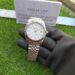 Rolex Datejust 41 White Dial jubilee Fluted Bezel White Gold Men's Watch
