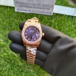 Rolex Oyster Perpetual Datejust Purple Blue Dial With Diamond Marker 31MM Rose Gold Jubilee Bracelet Watch