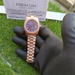 Rolex Oyster Perpetual Datejust Purple Blue Dial With Diamond Marker 31MM Rose Gold Jubilee Bracelet Watch