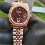 Rolex Datejust 31mm Jubilee bracelet Lady Rose Gold Brown Dial With Diamond Marker Oyster Perpetual Watch
