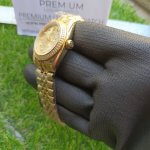 Rolex women with Diamonds Datejust 31MM Yellow Gold/Yellow Dial Oyster Perpetual Jubilee Bracelet Watch