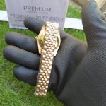 Rolex women with Diamonds Datejust 31MM Yellow Gold/Yellow Dial Oyster Perpetual Jubilee Bracelet Watch