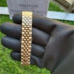 Rolex women's Datejust 31MM Yellow Gold Black Dial With Diamond Marker Oyster Perpetual Jubilee Bracelet Watch