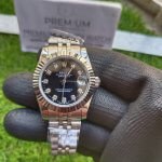 Rolex Datejust Lady Oyster Perpetual 31MM Stainless Steel Black Dial With Diamond Jubilee Bracelet Watch