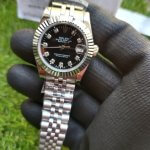 Rolex Datejust Lady Oyster Perpetual 31MM Stainless Steel Black Dial With Diamond Jubilee Bracelet Watch