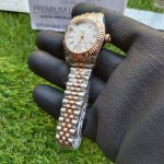 Rolex Oyster Perpetual Two Tone Datejust 41MM White Dial Watch