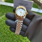 Rolex 31mm Diamond Bezel Lady Datejust Two Tone Silver Dial Oyster Perpetual Watch