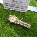Rolex 31mm Diamond Bezel Lady Datejust Two Tone Silver Dial Oyster Perpetual Watch