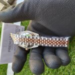 Rolex Oyster Perpetual Datejust 31MM Ladies Oyster Perpetual Datejust Two Tone Orange Dial Diamond Jubilee Bracelet Watch