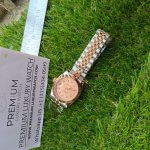 Rolex Oyster Perpetual Datejust 31MM Ladies Oyster Perpetual Datejust Two Tone Orange Dial Diamond Jubilee Bracelet Watch