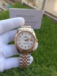 Rolex Datejust 41 Rose Gold Jubilee Bracelet Fluted Dial White Diamonds Watch