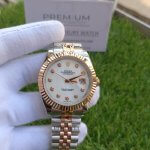 Rolex Datejust 41 Rose Gold Jubilee Bracelet Fluted Dial White Diamonds Watch