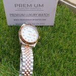Rolex Datejust 41 Rose Gold Jubilee Bracelet Fluted Dial White Diamonds Watch