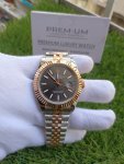 Rolex Datejust Rose Gold Jubilee Bracelet Two Tone 41mm Black Grey Dial Oyster Perpetual Watch
