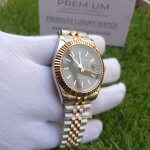 Rolex Datejust Rose Gold Jubilee Bracelet Two Tone 41mm Black Grey Dial Oyster Perpetual Watch
