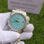 Rolex Date Just 41 Blue Dial Fluted Bezel Jubilee Bracelet White Gold Men’s Watch
