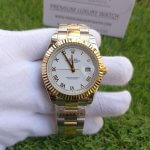 Rolex Oyster Perpetual Datejust white face 41MM Two-Tone Slate Roman Dial Oyster Bracelet