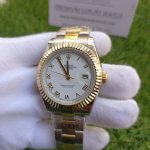 Rolex Oyster Perpetual Datejust white face 41MM Two-Tone Slate Roman Dial Oyster Bracelet